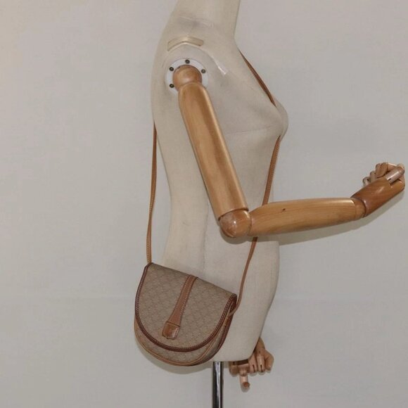 CELINE Macadam Canvas Shoulder Bag PVC Beige Gold - Picture 13 of 15